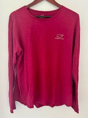 Vineyard Vines Cranberry Long Sleeve Crew Tee